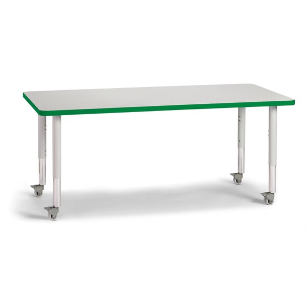 Berries Rectangle Activity Table, 30 in. x 60 in., Mobile, Freckled Gray/Green/Gray